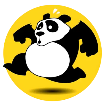 Logo PandaLab: panda su disco giallo